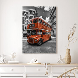 Obraz na płótnie Autobus piętrowy - ilustracja w stylu vintage