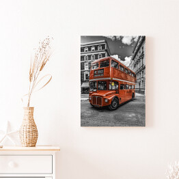 Obraz na płótnie Autobus piętrowy - ilustracja w stylu vintage