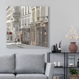 Obraz na płótnie Ulica w Montmartre we Francji