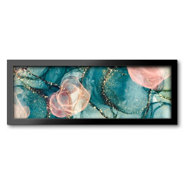 Obraz w ramie Tusze alkoholowe w odcieniach różu, błękitu i zieleni