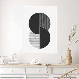 Plakat samoprzylepny Abstrakcyjna sztuka tła w modnym stylu minimalistycznym. Wektor ręcznie rysowane ilustracji w monochromatycznych kolorach