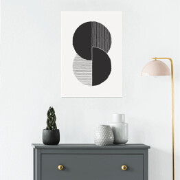 Plakat Abstrakcyjna sztuka tła w modnym stylu minimalistycznym. Wektor ręcznie rysowane ilustracji w monochromatycznych kolorach