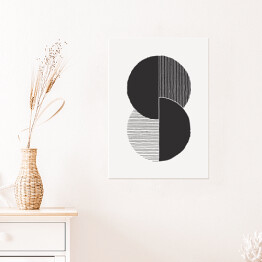 Plakat samoprzylepny Abstrakcyjna sztuka tła w modnym stylu minimalistycznym. Wektor ręcznie rysowane ilustracji w monochromatycznych kolorach