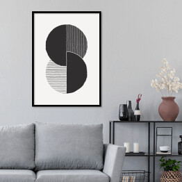 Plakat w ramie Abstrakcyjna sztuka tła w modnym stylu minimalistycznym. Wektor ręcznie rysowane ilustracji w monochromatycznych kolorach
