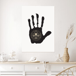 Plakat Odcisk dłoni z mistycznym symbolem