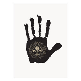 Plakat samoprzylepny Odcisk dłoni z mistycznym symbolem