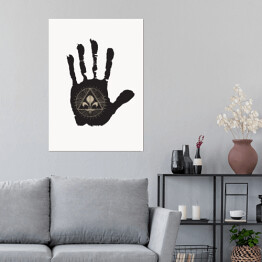 Plakat Odcisk dłoni z mistycznym symbolem