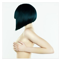 Plakat samoprzylepny Naga kobieta z krótką fryzurą