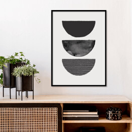 Plakat w ramie Abstrakcyjna akwarela tła sztuki w modnym stylu minimalistycznym. Wektor ręcznie rysowane ilustracji w monochromatycznych kolorach