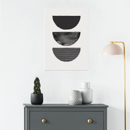Plakat Abstrakcyjna akwarela tła sztuki w modnym stylu minimalistycznym. Wektor ręcznie rysowane ilustracji w monochromatycznych kolorach