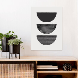 Plakat Abstrakcyjna akwarela tła sztuki w modnym stylu minimalistycznym. Wektor ręcznie rysowane ilustracji w monochromatycznych kolorach