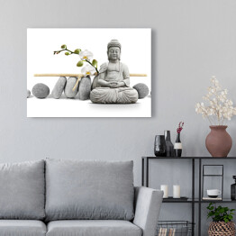 Obraz na płótnie Budda na białym tle - ilustracja