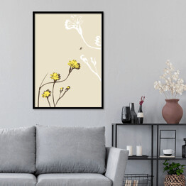 Plakat w ramie Żółty dziki kwiat
