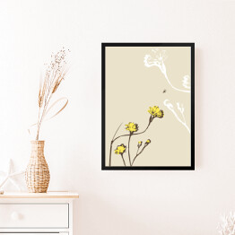 Obraz w ramie Żółty dziki kwiat