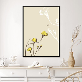 Plakat w ramie Żółty dziki kwiat