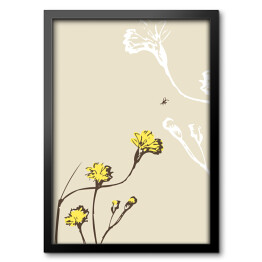 Obraz w ramie Żółty dziki kwiat