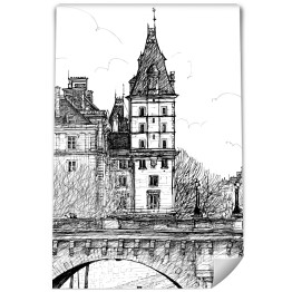 Fototapeta winylowa zmywalna Szkic mostu w Paryżu