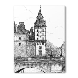 Obraz na płótnie Szkic mostu w Paryżu