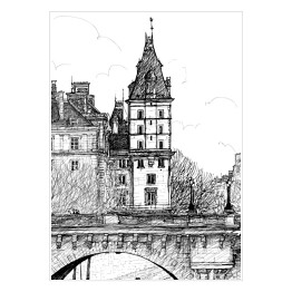 Plakat Szkic mostu w Paryżu
