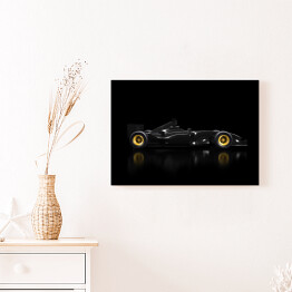 Obraz na płótnie Ciemny samochód Formuły 1 na czarnym tle