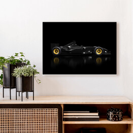 Obraz na płótnie Ciemny samochód Formuły 1 na czarnym tle