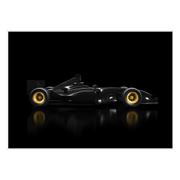 Plakat samoprzylepny Ciemny samochód Formuły 1 na czarnym tle