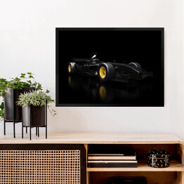 Obraz w ramie Samochód Formuły 1 na czarnym tle