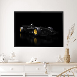 Obraz w ramie Samochód Formuły 1 na czarnym tle