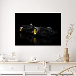 Plakat samoprzylepny Samochód Formuły 1 na czarnym tle