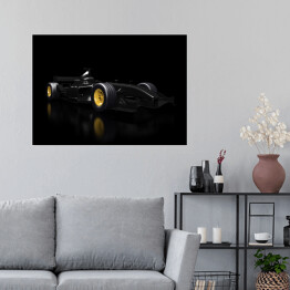 Plakat samoprzylepny Samochód Formuły 1 na czarnym tle