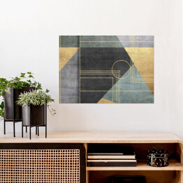 Plakat Geometryczna kompozycja z imitacją betonu