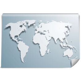 Fototapeta winylowa zmywalna Mapa 3d błękitno biała