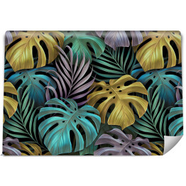 Fototapeta samoprzylepna Kolorowe liście tropikalne 3D vintage