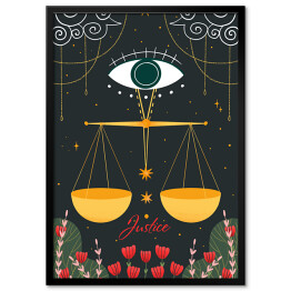 Plakat w ramie Sprawiedliwość - mistyczna ilustracja