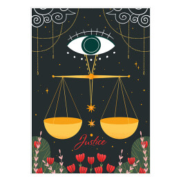 Plakat Sprawiedliwość - mistyczna ilustracja