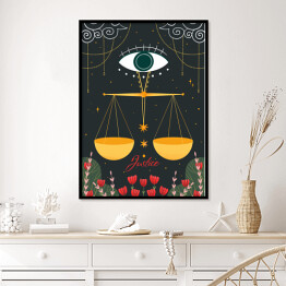 Plakat w ramie Sprawiedliwość - mistyczna ilustracja
