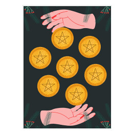 Plakat samoprzylepny Kwiaty i mistyczne symbole w dłoniach