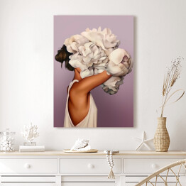 Obraz na płótnie Dziewczyna z białymi kwiatami