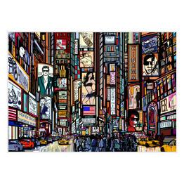 Plakat Kolorowa nowojorska ulica 