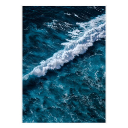 Plakat samoprzylepny Aerial view to seething waves with foam. Fale morskie spotykają się podczas przypływu i odpływu