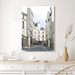 Obraz na płótnie Rysunek ulicy w pobliżu Montmartre w Paryżu