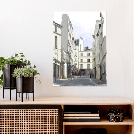 Plakat samoprzylepny Rysunek ulicy w pobliżu Montmartre w Paryżu
