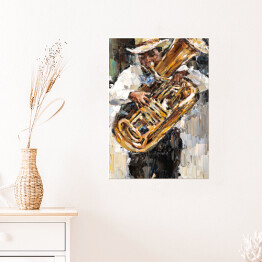 Plakat Muzyk jazzowy. Malarstwo