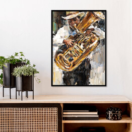 Plakat w ramie Muzyk jazzowy. Malarstwo