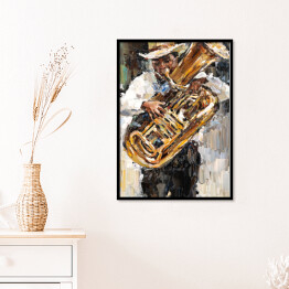 Plakat w ramie Muzyk jazzowy. Malarstwo
