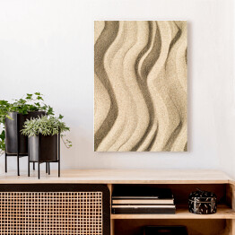 Obraz na płótnie Minimalistyczny pionowy teksturowany piasek tło sztuki z falami