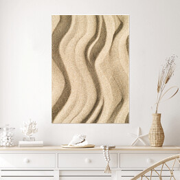 Plakat samoprzylepny Minimalistyczny pionowy teksturowany piasek tło sztuki z falami