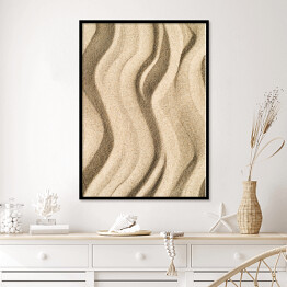 Plakat w ramie Minimalistyczny pionowy teksturowany piasek tło sztuki z falami