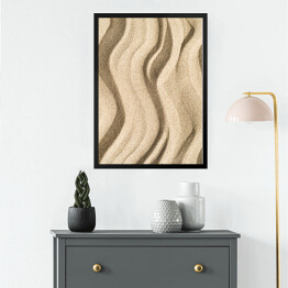 Obraz w ramie Minimalistyczny pionowy teksturowany piasek tło sztuki z falami