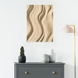 Plakat samoprzylepny Minimalistyczny pionowy teksturowany piasek tło sztuki z falami